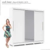 Guarda Roupa Casal Grande Espelhado 3 Portas Imperial Gelius Branco