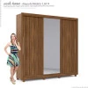 Guarda Roupa Casal Grande Espelhado 3 Portas Imperial Gelius Nogueira