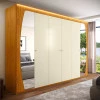 Guarda Roupa Casal Grande Com Espelho 273x235x64 Inovação Gelius Naturale/Off White