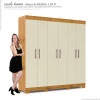 Guarda Roupa Casal 200cm 6 Portas 3 Gavetas Madri Gelius Madeirado/Off White