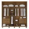 Guarda Roupa Casal 228cm Portas de Correr Monte Carlo RV Móveis Cinamomo/Off White