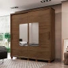 Guarda Roupa Casal 228cm Portas Correr Com Espelho Monte Carlo RV Móveis Freijo
