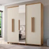 Guarda Roupa Com Espelho 5 Portas 228cm Munique RV Móveis Cinamomo/Off White