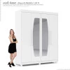 Guarda Roupa Solteiro 4 Portas Com Espelho Orion Gelius Branco