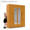 Guarda Roupa Solteiro 4 Portas Com Espelho Orion Gelius Naturale