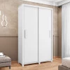 Guarda Roupa Pequeno 136cm Solteiro 2 Portas Correr Suécia RV Móveis Branco