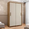 Guarda Roupa Pequeno 136cm Solteiro 2 Portas Correr Suécia RV Móveis Cinamomo/Off White