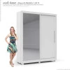 Guarda Roupa Solteiro Espelhado Com Pés Turquesa Gelius Branco