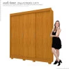 Guarda Roupa Solteiro 169cm 3 Portas Correr Viena Gelius Naturale