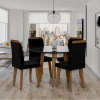 Conjunto Mesa de Jantar Redonda Tampo Vidro Com 04 Cadeiras Turmalina RV Móveis Preto/Preto
