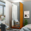 Sapateira Com Porta de Espelho 225cm x 63cm Gold Gelius Naturale