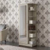Sapateira Com Porta de Espelho 182 x 68 x 36 Lisboa Patrimar Off White