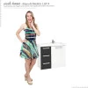 Gabinete Para Banheiro Aço Ameixa 60 Cozimax Branco/Preto