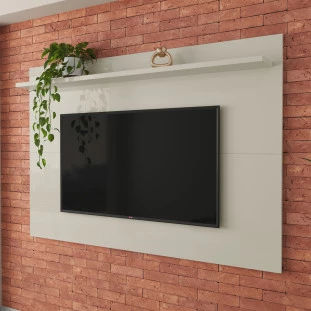 Painel  Para TV 160cm Quarto Sala Para TV 60 Sirius 1.6 Patrimar Off White