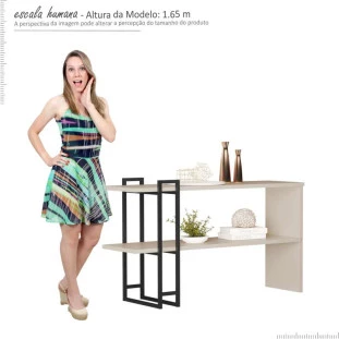 Aparador 136cm Pés Ferro 4034 Luxo JB Bechara Perola/Preto