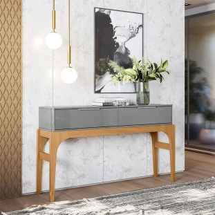 Aparador Para Sala de Jantar 139cm Amalfi Lukaliam Cinza/Tauri 