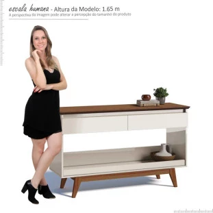 Aparador Para Sala de Estar Classic Mais Imcal Off White/Freijó