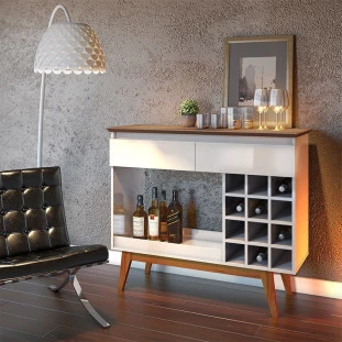 Aparador Para Sala de Jantar 113cm Adega Classic AD Imcal Off White/Freijó