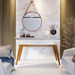 Aparador Para Sala 2 Gavetas 136cm Classic Imcal Off White
