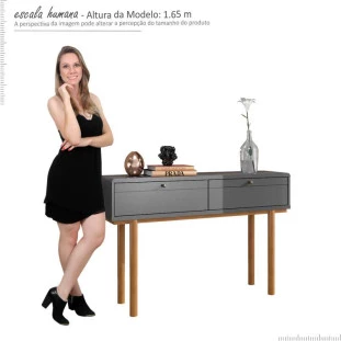 Aparador Sala 2 Portas 125cm Cabul EAX Móveis Cinza/Tauari