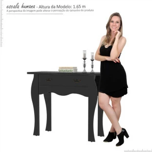 Aparador Retrô para Sala de Estar Preto Melissa Patrimar