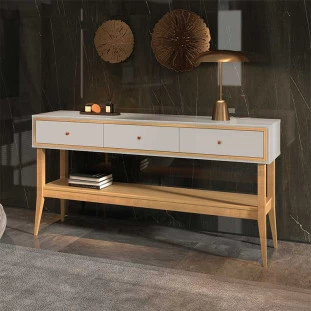 Aparador Retrô 3 Gavetas 154cm Bari EDN Fendi/Freijo