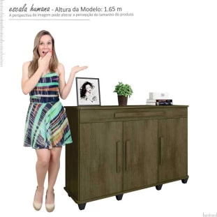 Balcão Buffet 3 Portas Rubi RV Móveis Imbuia
