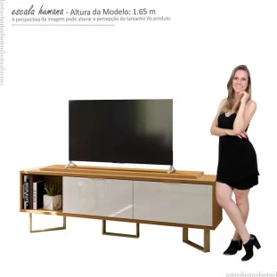 Rack Para TV 65 Polegadas Sagary 1.8 EAX Móveis Tauari/Off White