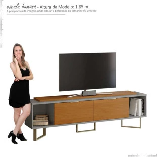 Rack Para TV 75 Polegadas Sagary 2.1 EAX Móveis Cinza/Tauari