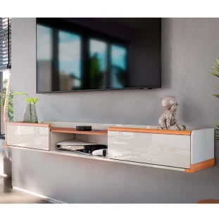 Rack Aparador Bancada Barbearia Suspenso 229cm Atlas Lukaliam Off White