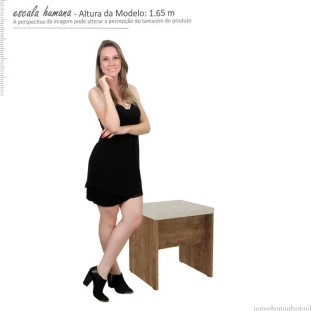 Banqueta para Penteadeira Anita Mirarack Canela