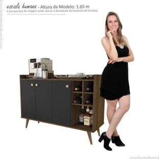 Buffet Adega Cantinho do Café 1616 JB Bechara Canela/Preto