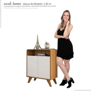 Buffet Balcão 2 Portas Eccos Fabrimoveis Nature/Off White