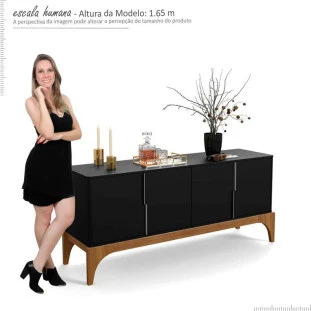 Buffet Para Sala de Jantar Amalfi Lukaliam Preto/Canela