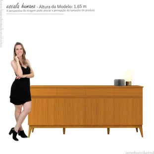 Buffet Para Sala 4 Portas 3 Gavetas 1.9 Dinner EAX Cedro
