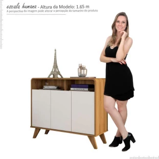 Buffet Balcão 3 Portas Eccos Fabrimoveis Nature/Off White