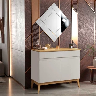 Buffet 95cm Sala Jantar Pequeno 2 Portas Magnum EDN Fendi/Freijo
