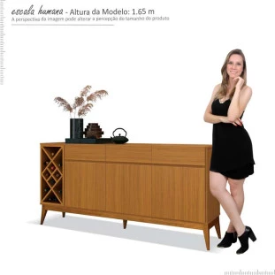 Buffet Sala Jantar Adega Passion EDN Cedro Natural