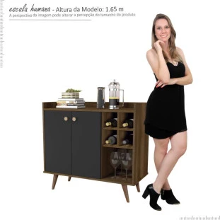 Buffet Adega Cantinho do Café 1212 JB Bechara Canela/Preto