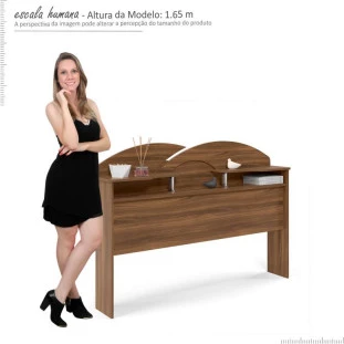Cabeceira Para Cama Box Casal 1,38 m Podium Gelius Nogueira