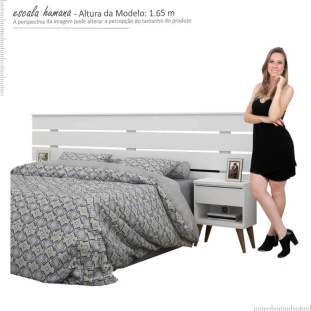 Cabeceira Para Cama Box Casal Qeen ou King Roma Gelius Branco