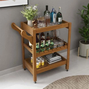 Carrinho Bebidas Cafe Churrasco de Madeira Wood EAX Old