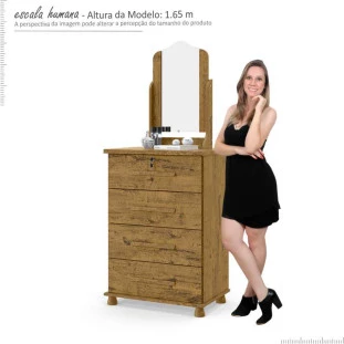 Cômoda Pequena com Espelho Dalila Patrimar Nature