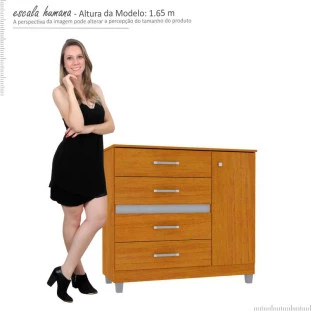 Cômoda com Sapateira Florence Mirarack Cedro/Off White
