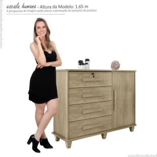 Cômoda com Sapateira 4 Gavetas Grécia RV Móveis Niagara