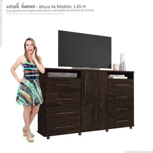 Cômoda Grande Organizadora 8G Ipanema Lukaliam Noce