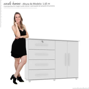 Cômoda com Sapateira Jade Mirarack Branco