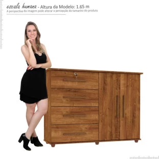 Cômoda com Sapateira Jade Mirarack Canela