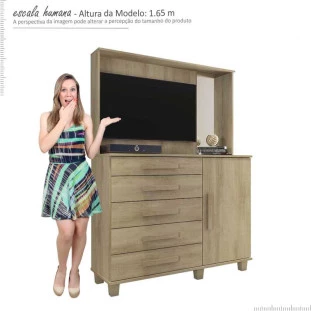 Cômoda com Painel Para TV Munique RV Móveis Niagara