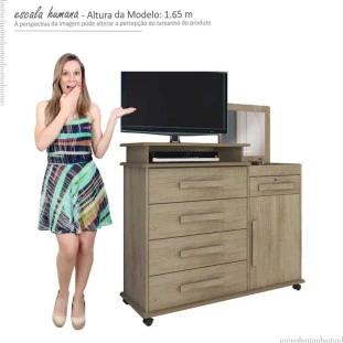 Cômoda com Sapateira e Espelho Roma RV Móveis Niagara